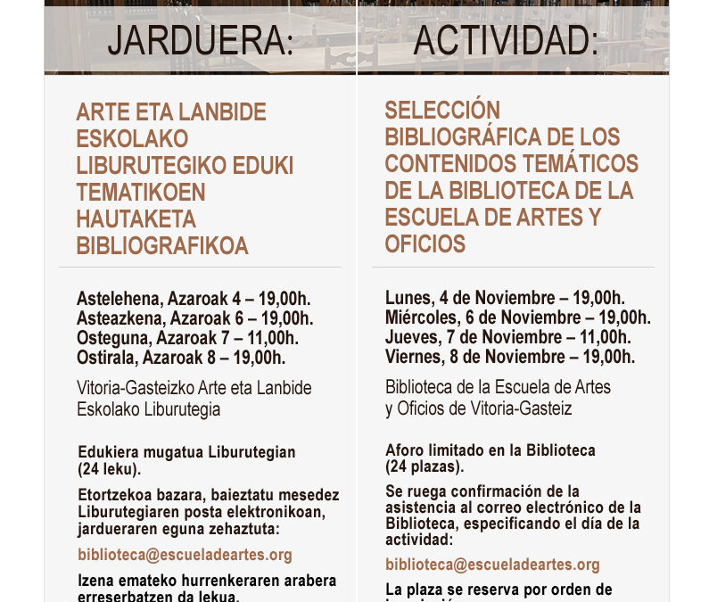 Actividades en la Biblioteca de la EAO